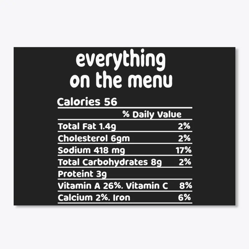 Everything On The Menu Nutrition Fact